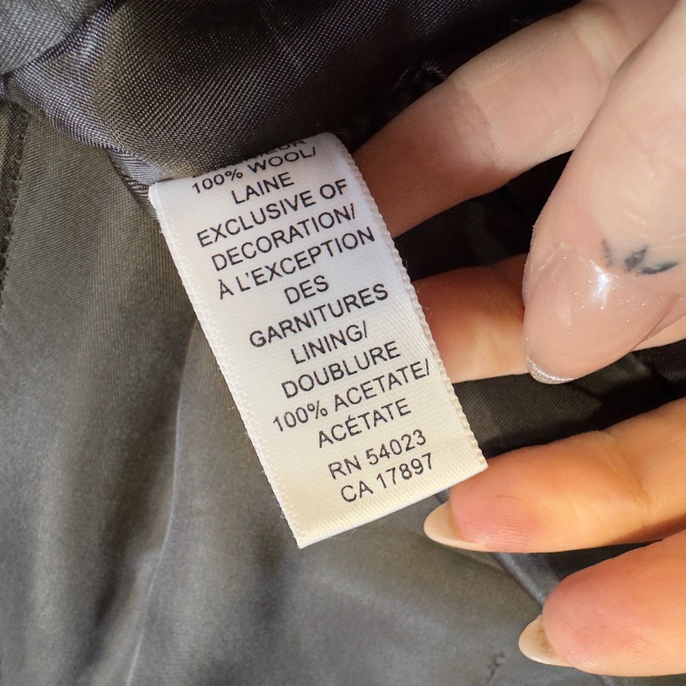 Banana Republic Martin Wool Trousers Brown Purple Windowpane Wide Leg Pants 10 - Picture 4 of 11